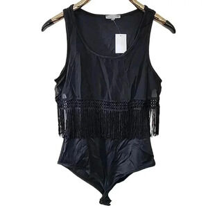 Charlotte Russe Fringe Bodysuit.  Size Large